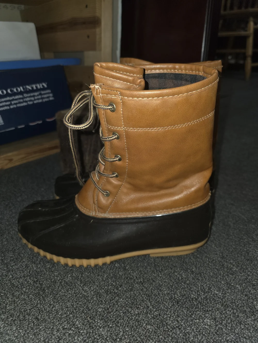 Sporto Original Women's Two-Tone Waterproof Lace-Up Duck Boots in Brown